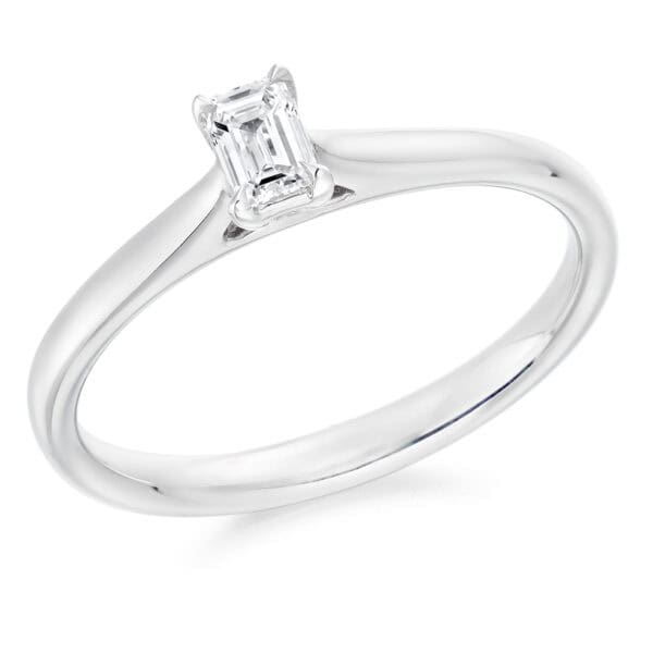 Emerald Cut Solitaire 0.25ct Diamond Engagement Ring