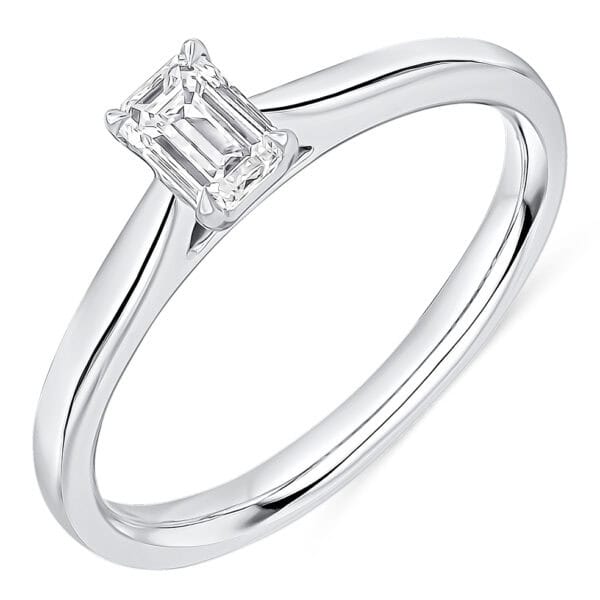 Emerald Cut Solitaire 0.33ct Diamond Engagement Ring