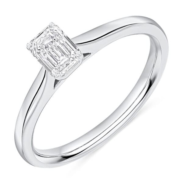 Emerald Cut Solitaire 0.5ct Diamond Engagement Ring