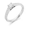 Asscher Cut Solitaire 0.33ct Diamond Engagement Ring with Diamond Set Shoulders