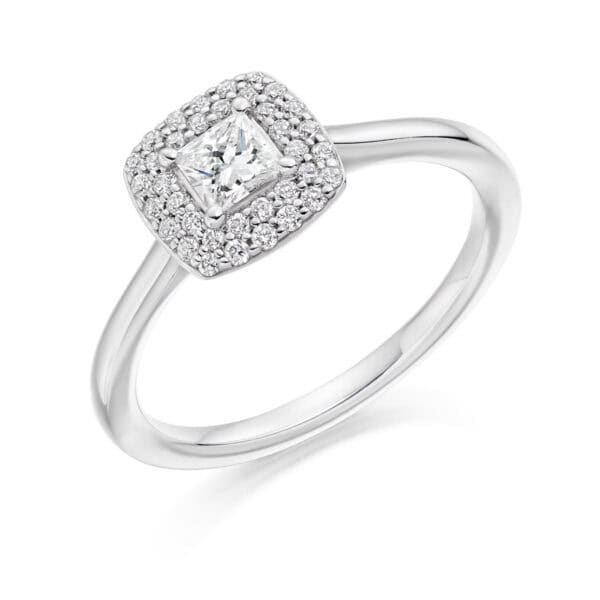 Princess Cut Halo 0.33ct Diamond Engagement Ring