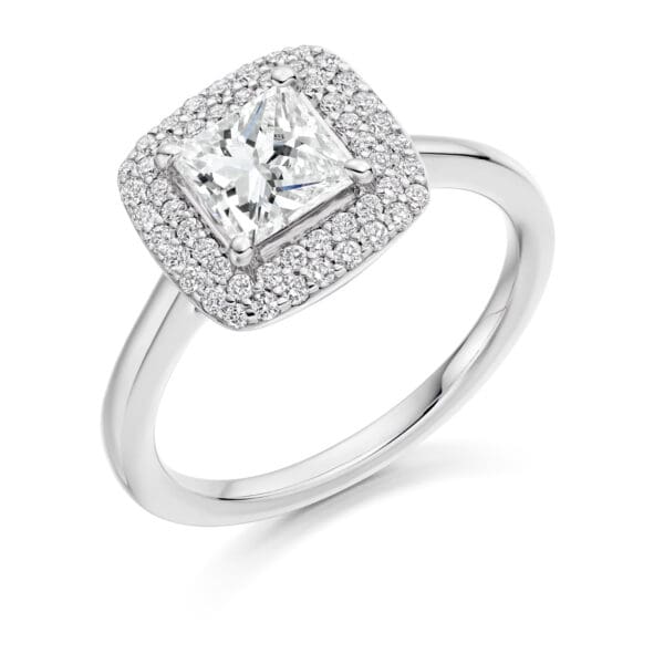 Princess Cut Halo 0.75ct Diamond Engagement Ring