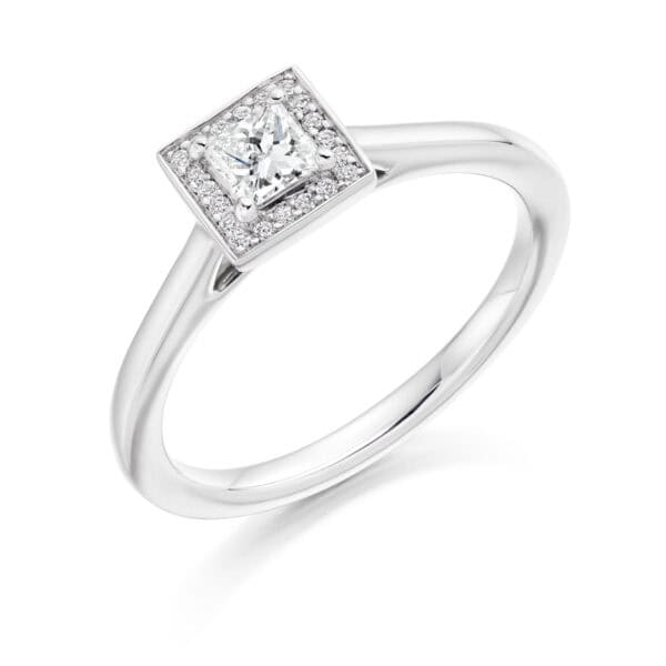 Princess Cut Halo 0.25ct Diamond Engagement Ring
