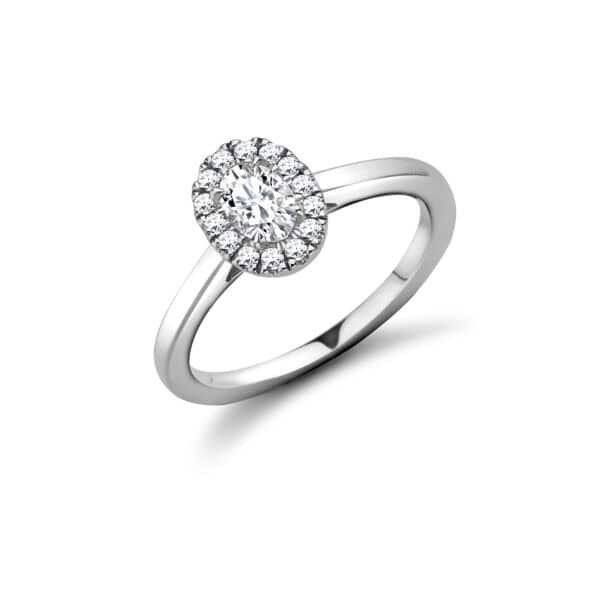 Oval Cut Halo 0.33ct Diamond Engagement Ring