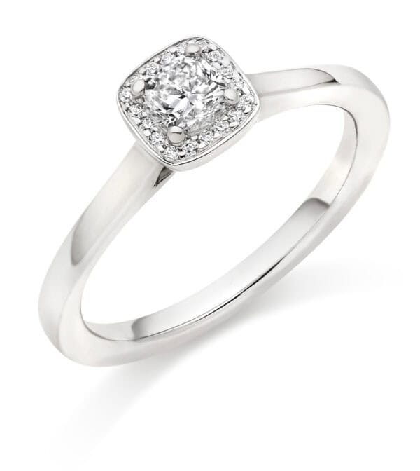 Cushion Cut Halo 0.25ct Diamond Engagement Ring
