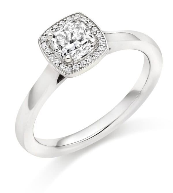 Cushion Cut Halo 0.5ct Diamond Engagement Ring