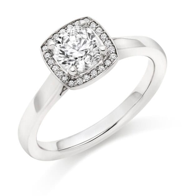 Cushion Cut Halo 0.7ct Diamond Engagement Ring