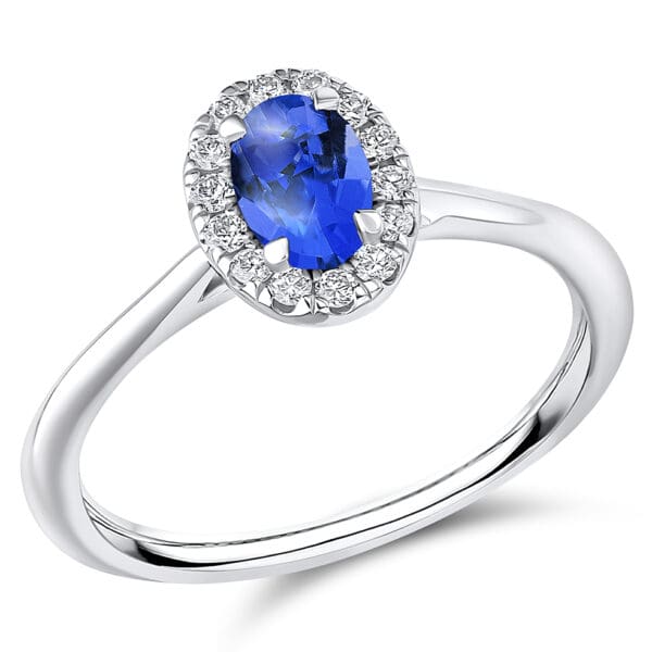 Tanzanite Oval Cut Cluster 0.7ct Engagement Ring