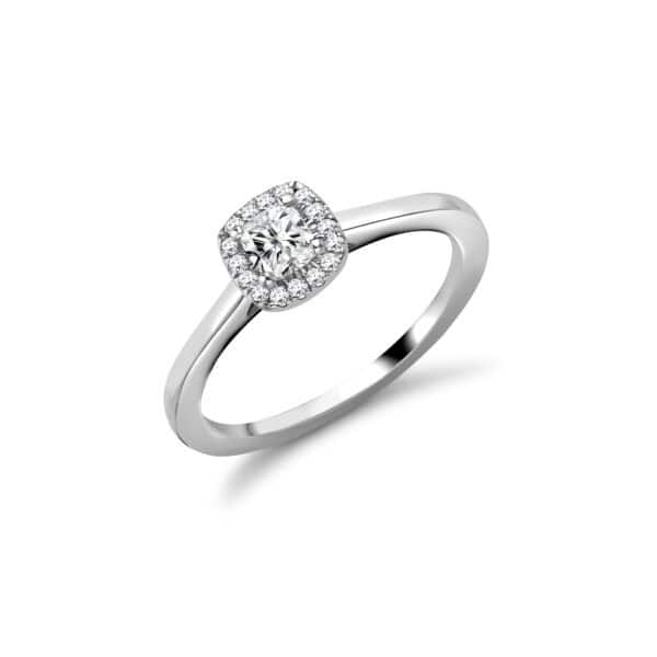 Cushion Cut Halo 0.25ct Diamond Engagement Ring