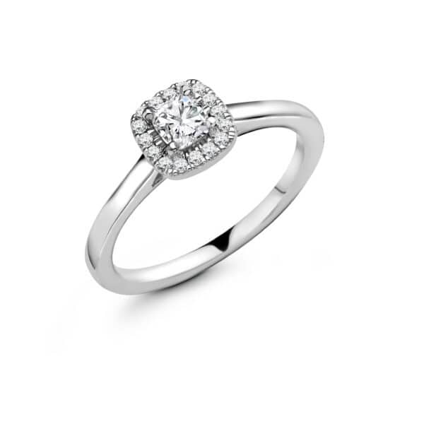 Cushion Cut Halo 0.4ct Diamond Engagement Ring