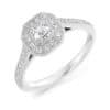 Asscher Cut Halo 0.33ct Diamond Engagement Ring with Diamond Set Shoulders