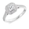 Asscher Cut Halo 0.5ct Diamond Engagement Ring with Diamond Set Shoulders
