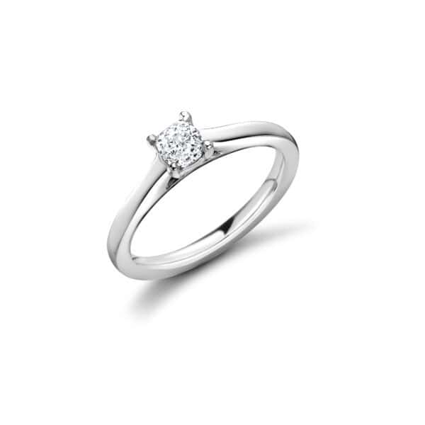 Cushion Cut Solitaire 0.33ct Diamond Engagement Ring