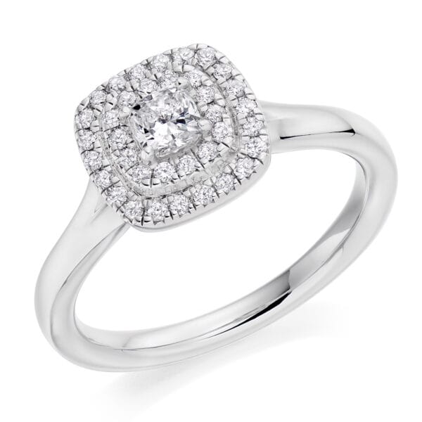 Cushion Cut Halo 0.25ct Diamond Engagement Ring