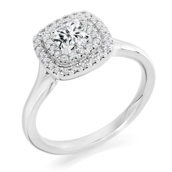 Cushion Cut Halo 0.4ct Diamond Engagement Ring