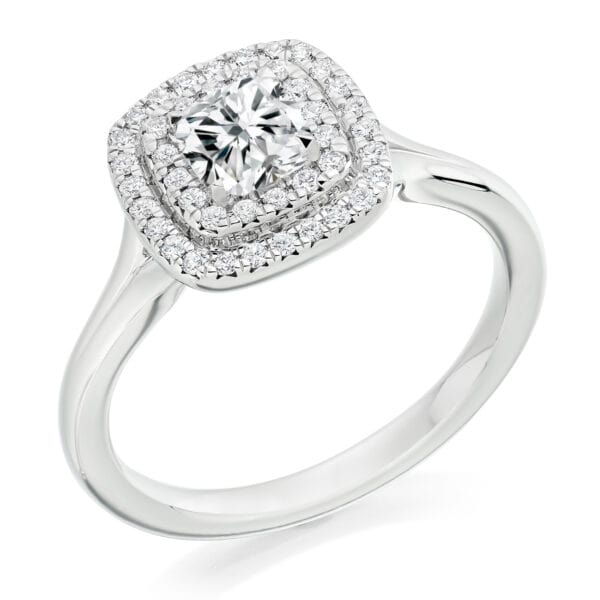 Cushion Cut Halo 0.5ct Diamond Engagement Ring