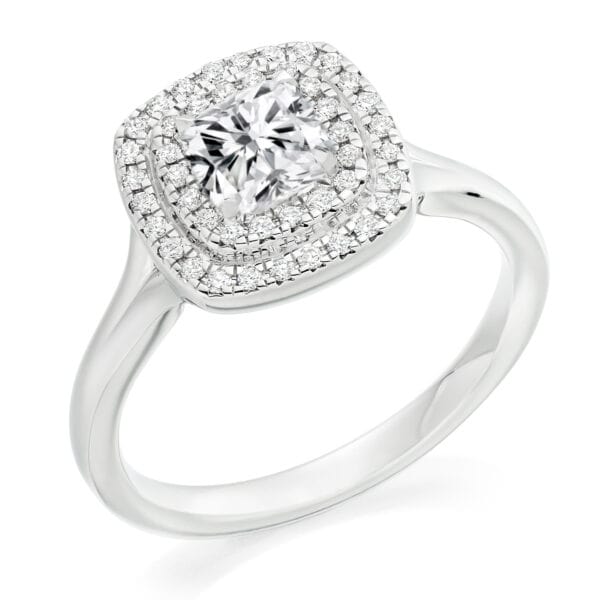 Cushion Cut Halo 0.75ct Diamond Engagement Ring