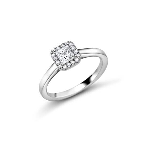 Princess Cut Halo 0.33ct Diamond Engagement Ring