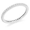Claw Set, Round Brilliant Diamond Eternity Ring with 100% Diamond Coverage, 1.75 mm Width