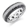 Black Diamond and Diamond Round Brilliant Pavé Set Full Eternity Ring with 100% Diamond Coverage