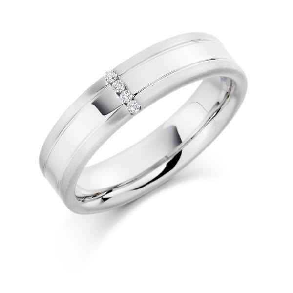 Baguette Cut Diamond  Channel Set Half Eternity Ring with 50% Coverage