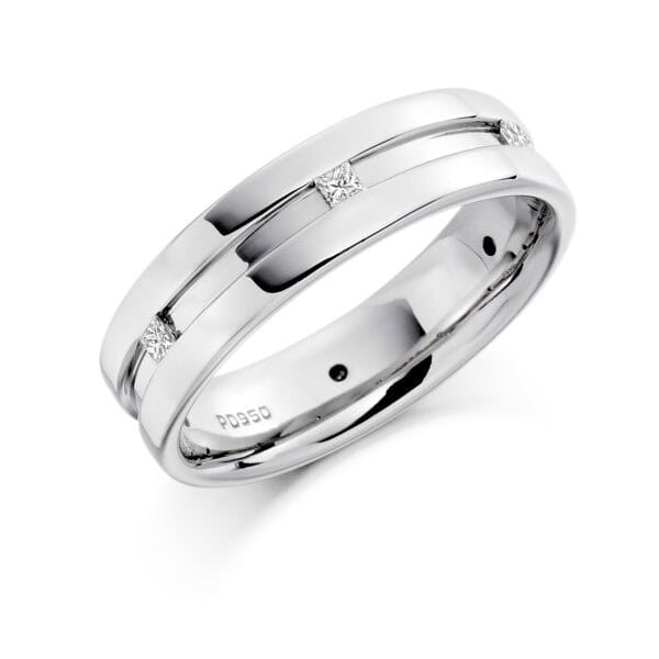 Baguette Cut Diamond  Channel Set Half Eternity Ring with 60% Coverage
