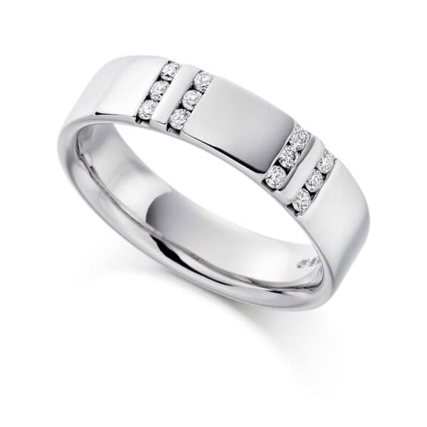 Baguette Cut Diamond  Channel Set Half Eternity Ring with 60% Coverage