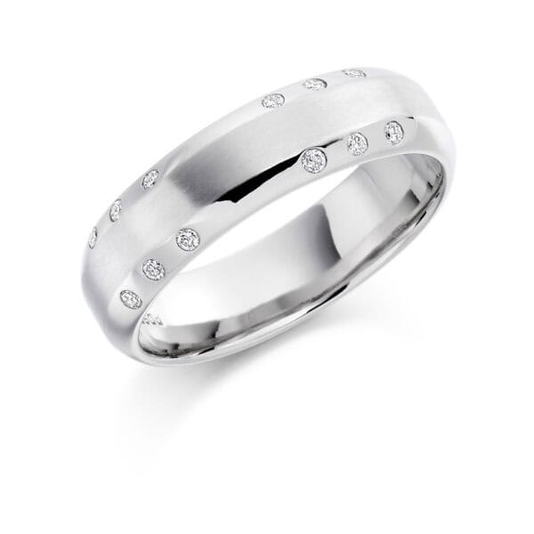 Baguette Cut Diamond  Channel Set Half Eternity Ring with 60% Coverage