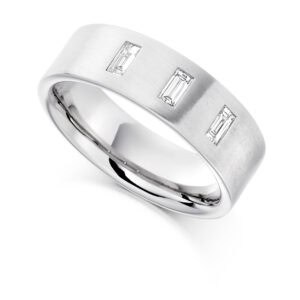 Baguette Cut Diamond  Channel Set Half Eternity Ring with 75% Coverage