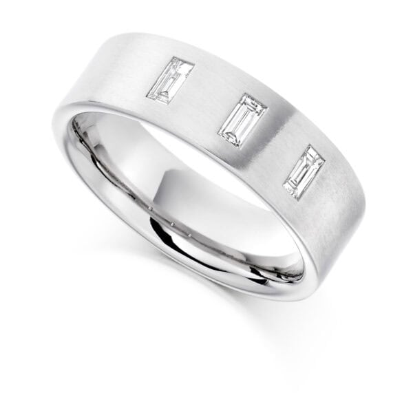 Baguette Cut Diamond  Channel Set Half Eternity Ring with 75% Coverage