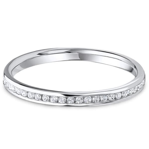 Channel Set, Round Brilliant Diamond Eternity Ring with 100% Diamond Coverage, 2 mm Width
