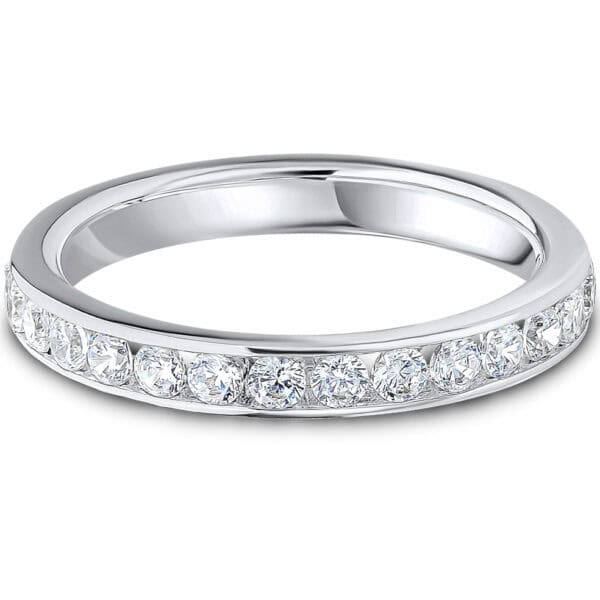 Channel Set, Round Brilliant Diamond Eternity Ring with 100% Diamond Coverage, 3 mm Width