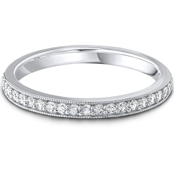 Milgrain Claw, Round Brilliant Diamond Eternity Ring with 50% Diamond Coverage, 2.4 mm Width