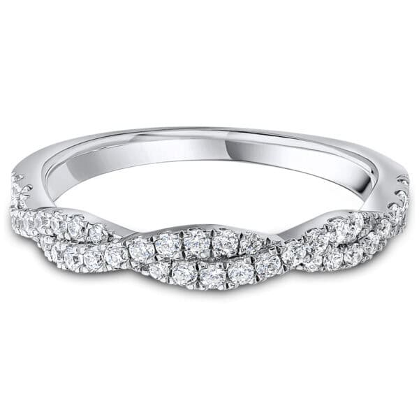Twist Set, Round Brilliant Diamond Eternity Ring with 60% Diamond Coverage, 3.4 mm Width