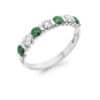 Round Brilliant Diamond  Double Row Micro Claw Half Eternity Ring with 75% Coverage