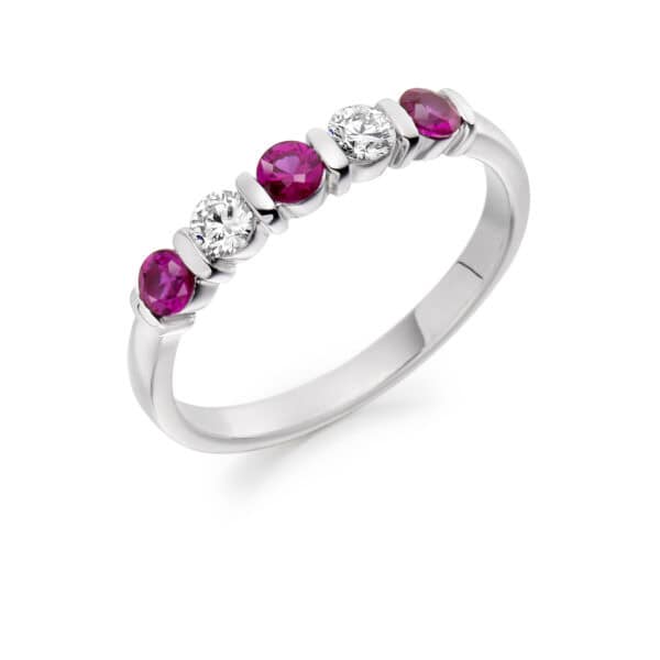 Round Brilliant Diamond  Knife Edge Half Eternity Ring with 30% Coverage