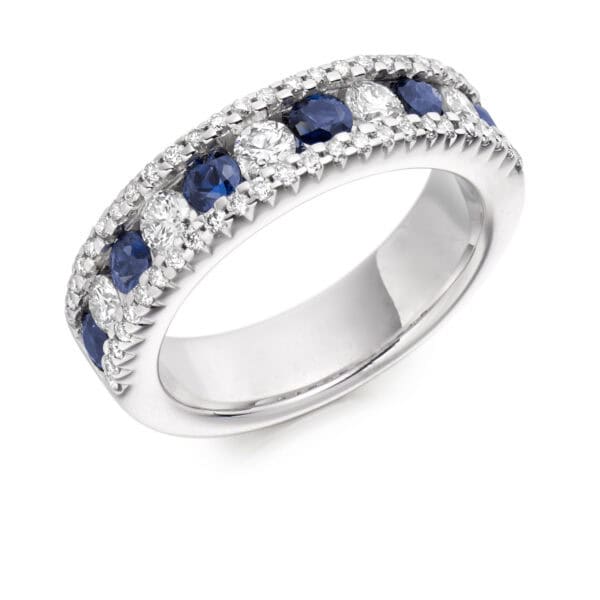 Round Brilliant Diamond  Knife Edge Half Eternity Ring with 30% Coverage