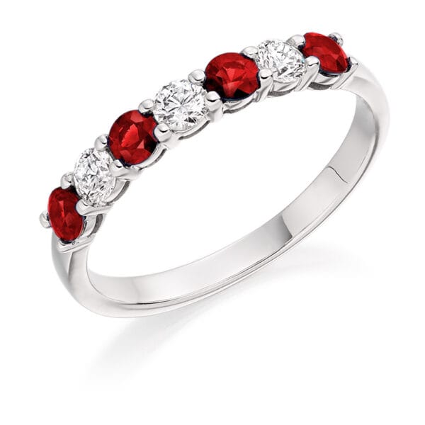Round Brilliant Diamond  Knife Edge Half Eternity Ring with 60% Coverage