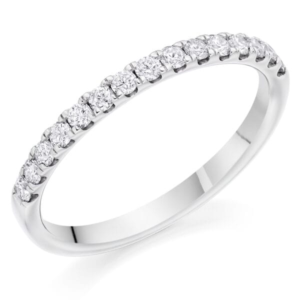 Round Brilliant Diamond Eternity Style Ring, Micro-Claw Set with 50% Diamond Coverage, 1.9mm 0.3 Carat Total Diamond Weight