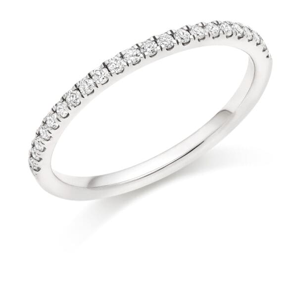 Round Brilliant Diamond Eternity Style Ring, Micro-Claw Set with 50% Diamond Coverage, 1.7mm 0.25 Carat Total Diamond Weight