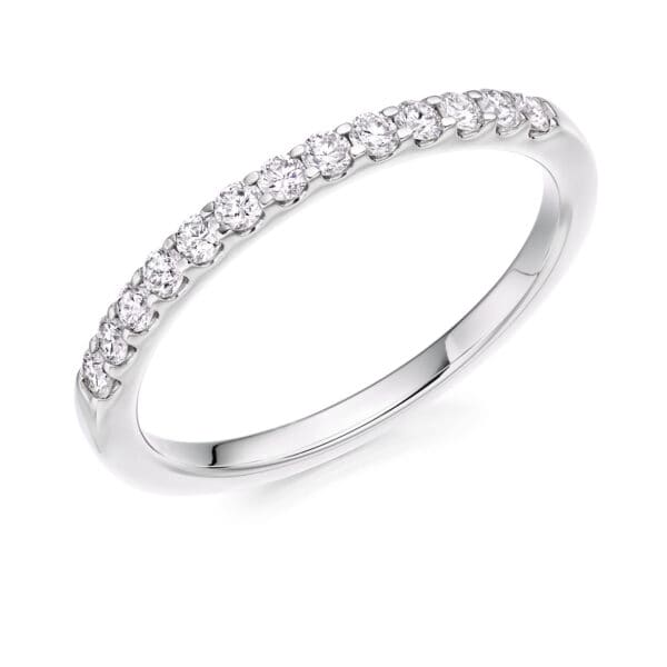 Round Brilliant Diamond Eternity Style Ring, Micro-Claw Set with 40% Diamond Coverage, 1.8mm 0.3 Carat Total Diamond Weight