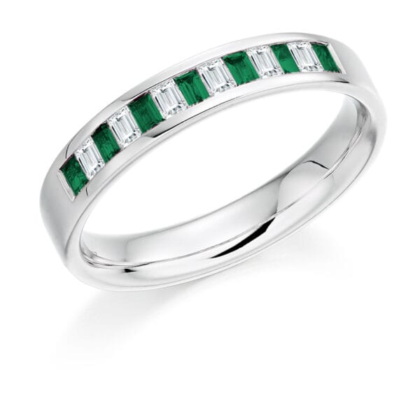 Round Brilliant Diamond  Milgrain Bezel Set Half Eternity Ring with 60% Coverage