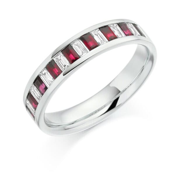 Round Brilliant Diamond  Milgrain Bezel Set Half Eternity Ring with 75% Coverage