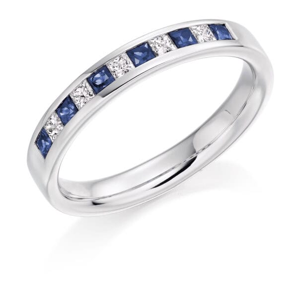 Round Brilliant Diamond  Milgrain Bezel Set Half Eternity Ring with 75% Coverage