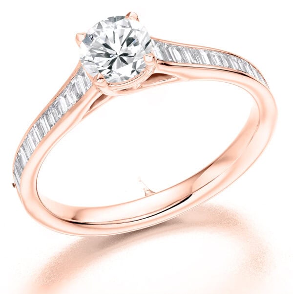 Round Brilliant Solitaire 0.33ct Diamond Engagement Ring with Diamond Set Shoulders - Image 3