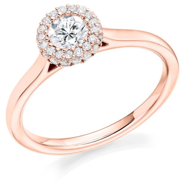 Round Brilliant Halo 0.33ct Diamond Engagement Ring - Image 3