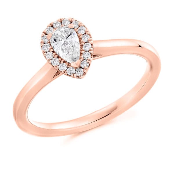 Pear Cut Halo 0.25ct Diamond Engagement Ring - Image 3