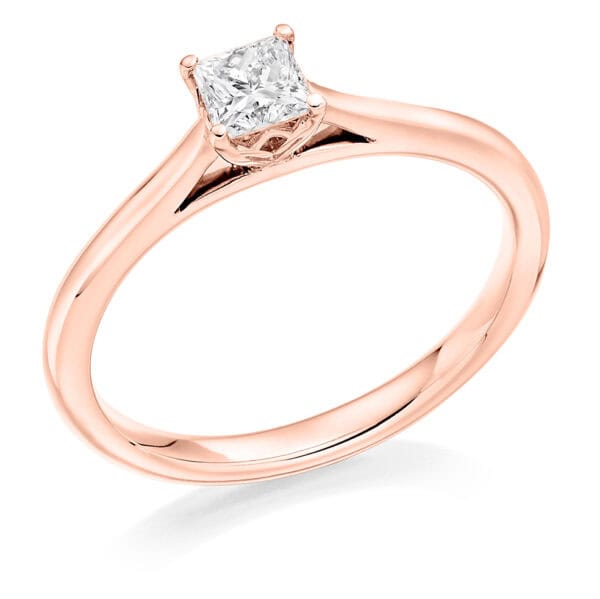 Princess Cut Solitaire 0.33ct Diamond Engagement Ring - Image 3