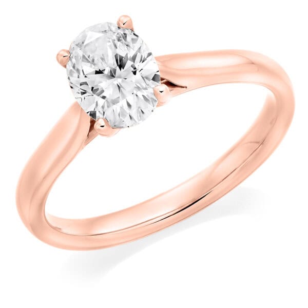 Oval Cut Solitaire 1ct Diamond Engagement Ring - Image 3