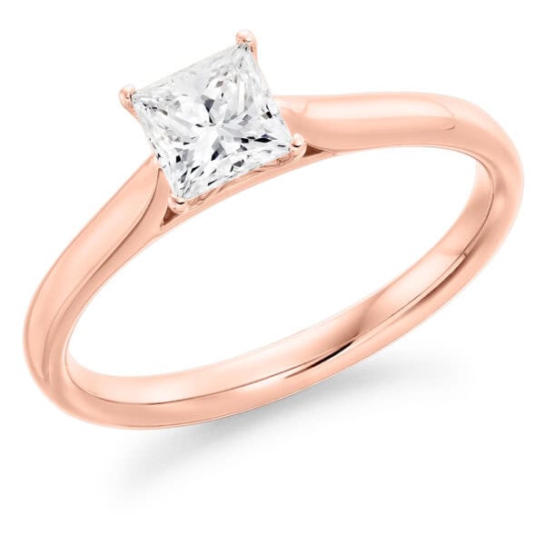Princess Cut Solitaire 0.6ct Diamond Engagement Ring - Image 3